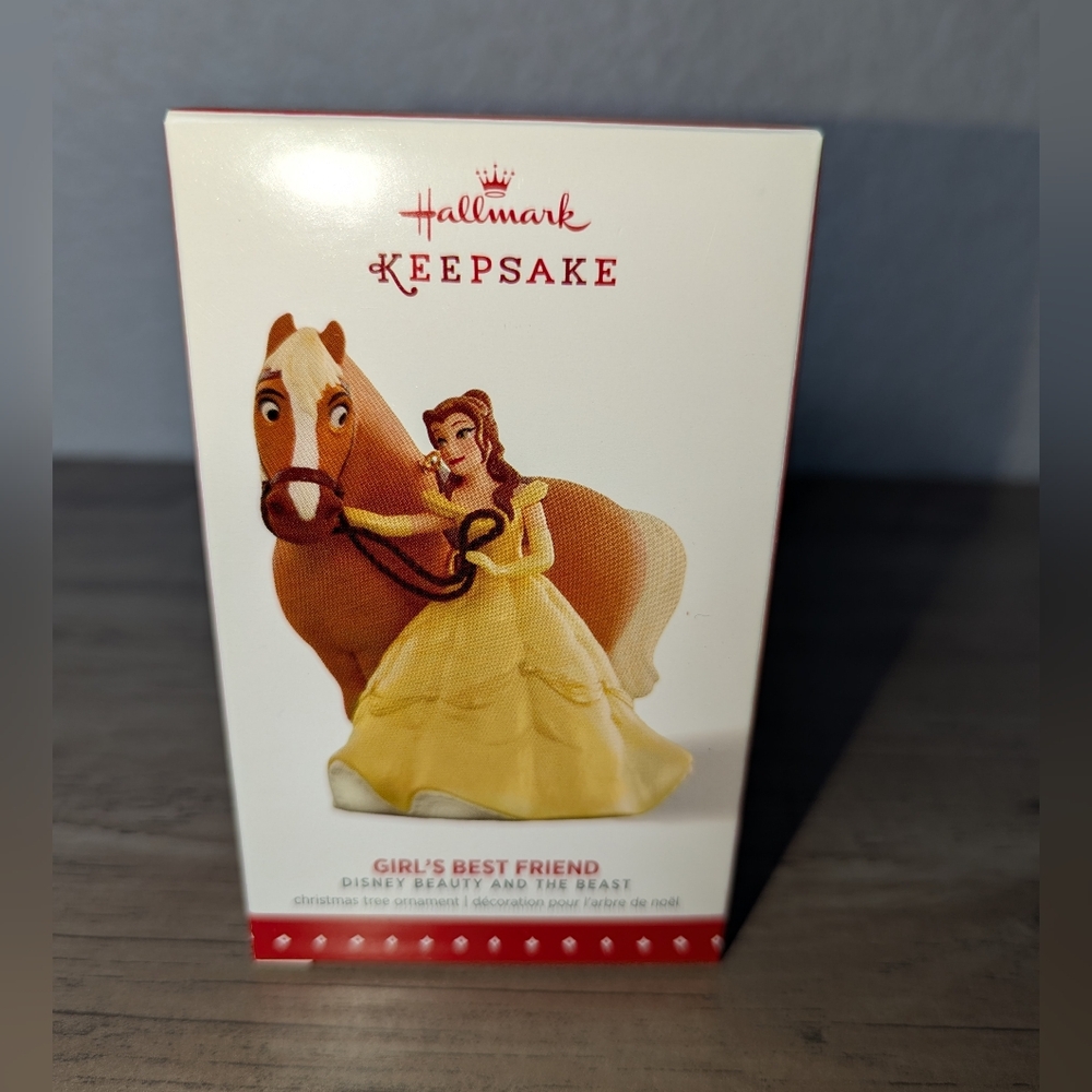 Brand New Hallmark Disney Beauty and The Beast Girl's Best Friend Ornament